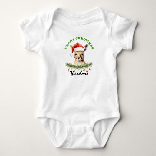 Christmas Oz Animals Kangaroo Family Matching Romper (Voorkant)