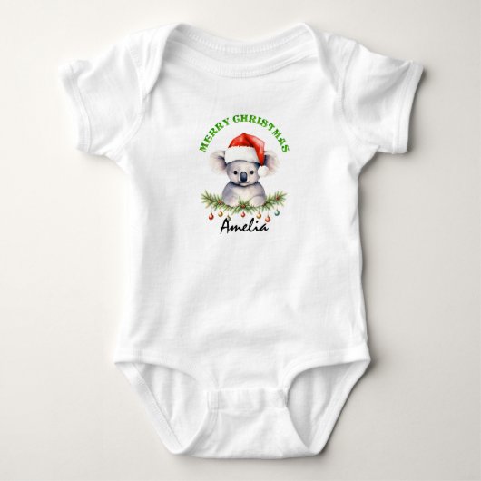 Christmas Oz Animals Koala Family Matching Romper (Voorkant)