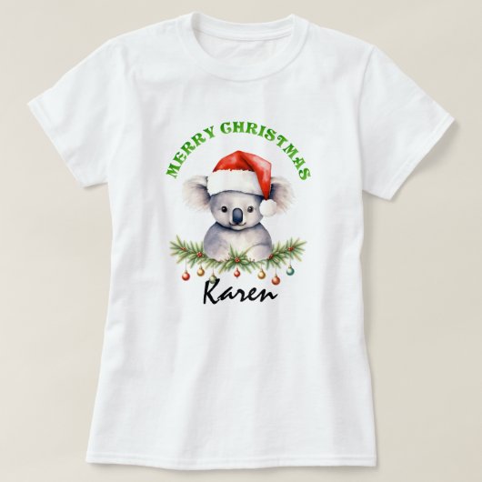 Christmas Oz Animals Koala Matching Women's T-shirt (Design voorkant)