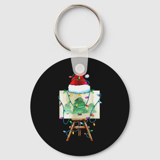 Christmas Painter Design _ Santa Xmas Paint Artist Sleutelhanger (Voorkant)