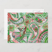 Christmas Paisley Post Card Feestdagenkaart (Voorkant / Achterkant)