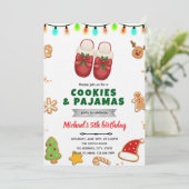 Christmas pajama and cookie decorating invitation kaart (Staand voorkant)