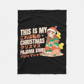 Christmas Pajama Anime Girl Japanese Manga Otaku  Fleece Deken (Voorkant)