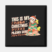 Christmas Pajama Anime Girl Japanese Manga Otaku  Magneet (Voorkant)