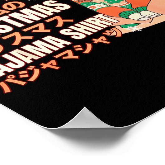 Christmas Pajama Anime Girl Japanese Manga Otaku  Poster (Hoek)