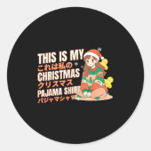 Christmas Pajama Anime Girl Japanese Manga Otaku Ronde Sticker (Voorkant)