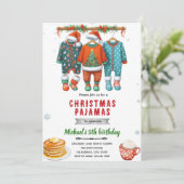 Christmas pajama brunch invitation kaart (Staand voorkant)