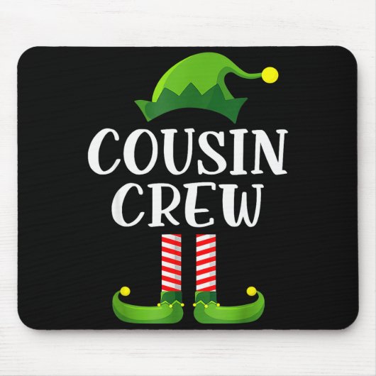 Christmas Pajama Cousin Crew Funny Elf Matching Pa Muismat (Voorkant)