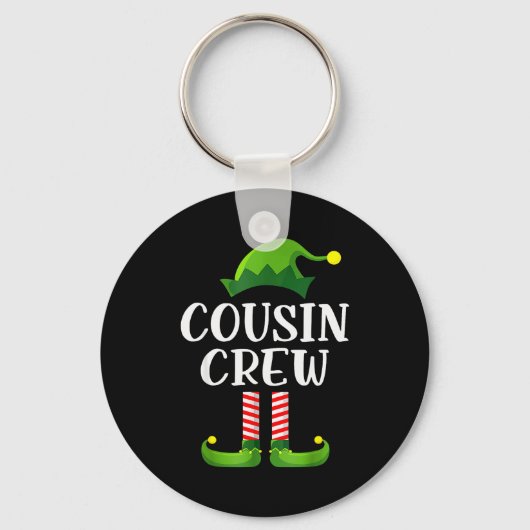Christmas Pajama Cousin Crew Funny Elf Matching Pa Sleutelhanger (Voorkant)
