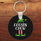 Christmas Pajama Cousin Crew Funny Elf Matching Pa Sleutelhanger (Voorkant)