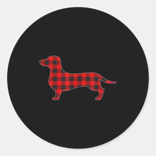 Christmas Pajama Dachshund Dog Tee Dogs Pajamas Xm Ronde Sticker (Voorkant)
