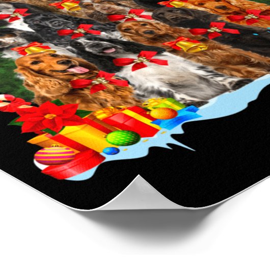 Christmas Pajama English Er Spaniel Xmas Tree  Poster (Hoek)