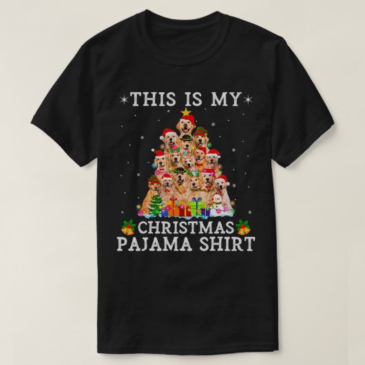 Christmas Pajama Golden Retriever Tree Dog Gifts L T-shirt (Design voorkant)