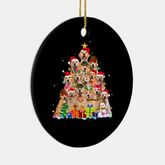 Christmas Pajama Golden Retriever Tree Xmas Gift D Keramisch Ornament (Rechts)