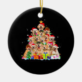 Christmas Pajama Golden Retriever Tree Xmas Gift D Keramisch Ornament (Voorkant)