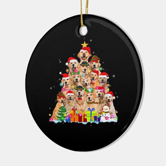 Christmas Pajama Golden Retriever Tree Xmas Gift D Keramisch Ornament (Links)