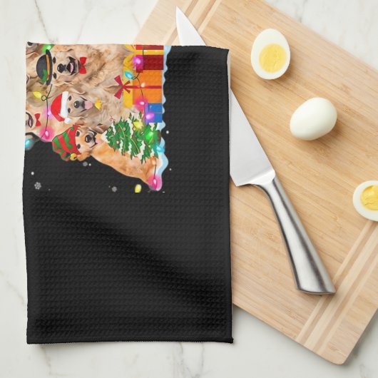 Christmas Pajama Golden Retriever Tree Xmas Gift D Theedoek (Quarter Fold)