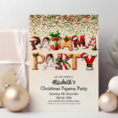 Christmas Pajama Party Candy Cane Santa Hat Design Kaart