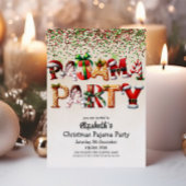 Christmas Pajama Party Candy Cane Santa Hat Design Kaart