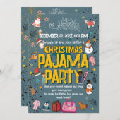 Christmas Pajama Party Kids Holiday Sleepover Kaart (Voorkant / Achterkant)