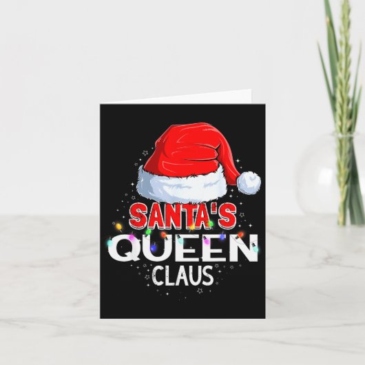 Christmas Pajama Santa's Queen Claus Matching  Kaart (Voorkant)