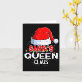 Christmas Pajama Santa's Queen Claus Matching  Kaart (Gele Bloem)