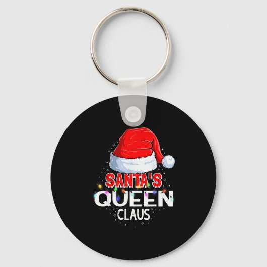 Christmas Pajama Santa's Queen Claus Matching  Sleutelhanger (Voorkant)