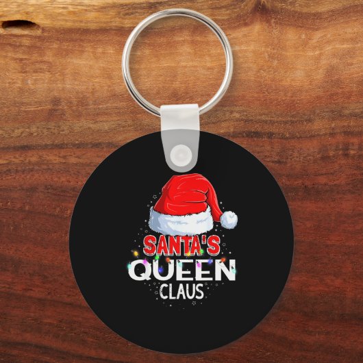 Christmas Pajama Santa's Queen Claus Matching  Sleutelhanger (Voorkant)
