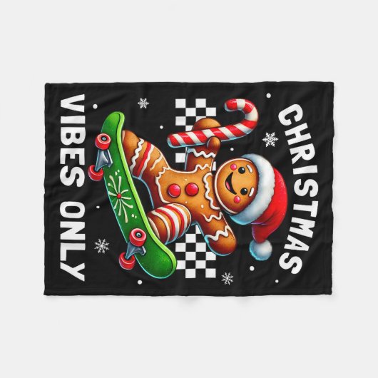 Christmas Pajamas Funny Gingerbread Ginger Christm Fleece Deken (Voorkant (Horizontaal))