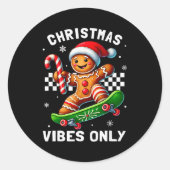 Christmas Pajamas Funny Gingerbread Ginger Christm Ronde Sticker (Voorkant)