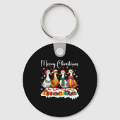 Christmas Pajamas Goose Duck Christmas Outfit Goos Sleutelhanger (Voorkant)