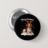 Christmas Pajamas Men Women Kids Britany Spaniel D Ronde Button 5,7 Cm (Voorkant /achterkant)