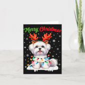 Christmas Pajamas Men Women Kids Maltese Dog Chris Kaart (Voorkant)