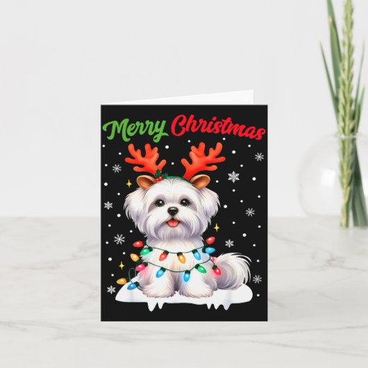 Christmas Pajamas Men Women Kids Maltese Dog Chris Kaart (Voorkant)
