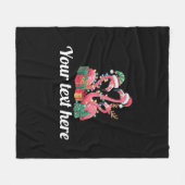 Christmas Palm Flamingo Personalized Xmas Lights Fleece Deken (Voorkant (Horizontaal))