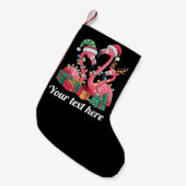 Christmas Palm Flamingo Personalized Xmas Lights  Kleine Kerstsok (Voorkant (Hangend))
