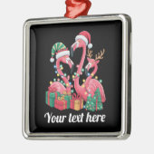 Christmas Palm Flamingo Personalized Xmas Lights Metalen Ornament (Links)