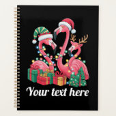 Christmas Palm Flamingo Personalized Xmas Lights  Planner (Voorkant)