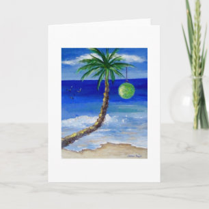 Christmas Palm Green Bulb Feestdagen Kaart