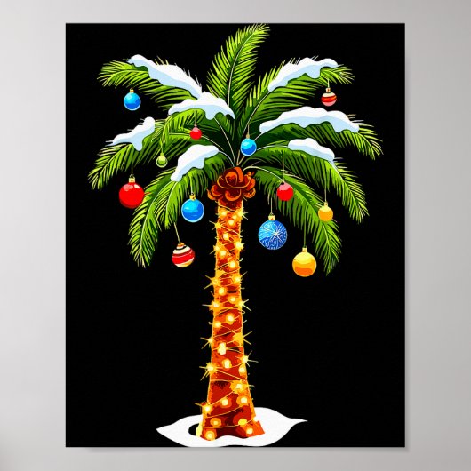 Christmas Palm Tree Hawaiian Trocal Xmas  Poster (Voorkant)