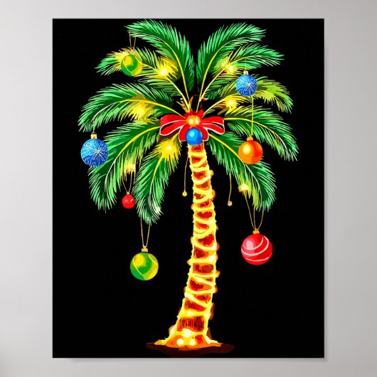 Christmas Palm Tree Hawaiian Xmas  Poster (Voorkant)