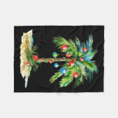 Christmas Palm Tree Light Hawaiian Trocal Xmas Men Fleece Deken (Voorkant (Horizontaal))
