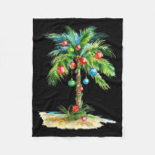 Christmas Palm Tree Light Hawaiian Trocal Xmas Men Fleece Deken (Voorkant)