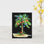 Christmas Palm Tree Light Hawaiian Trocal Xmas Men Kaart (Gele Bloem)