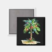 Christmas Palm Tree Light Hawaiian Trocal Xmas Men Magneet (Voorkant / Achterkant)