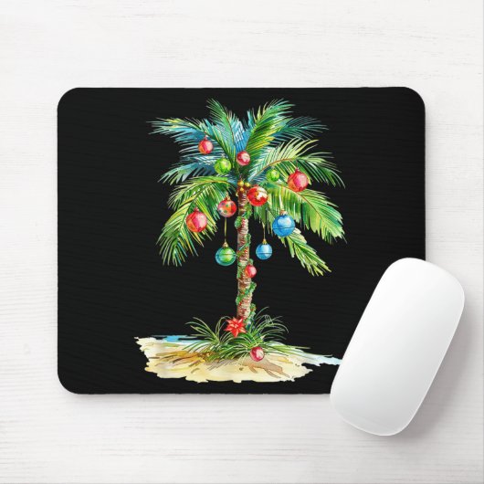 Christmas Palm Tree Light Hawaiian Trocal Xmas Men Muismat (Met muis)