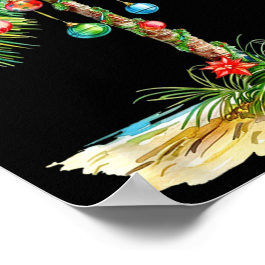 Christmas Palm Tree Light Hawaiian Trocal Xmas Men Poster (Hoek)