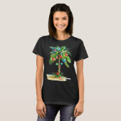 Christmas Palm Tree Light Hawaiian Trocal Xmas Men T-shirt (Voorkant volledig)
