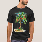 Christmas Palm Tree Light Hawaiian Trocal Xmas Men T-shirt (Voorkant)