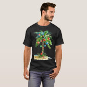Christmas Palm Tree Light Hawaiian Trocal Xmas Men T-shirt (Voorkant volledig)